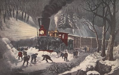 American Railroad Scene, Snow Bound by American School